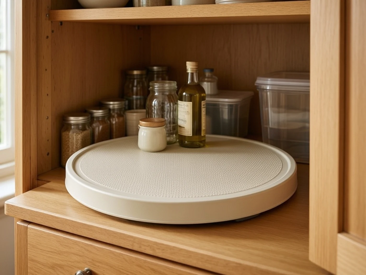 Copco Lazy Susan review detail of the rimmed nonslip rotating surface