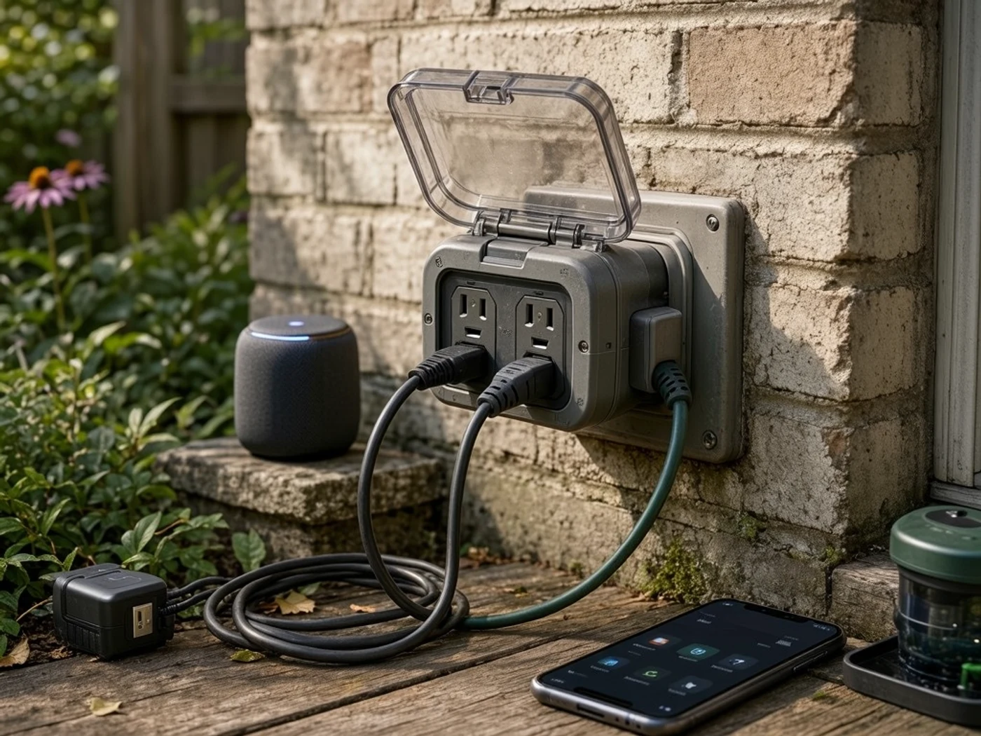 Kasa outdoor smart plug review detail of independent outlet control and weather-resistant design